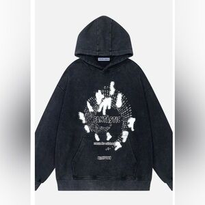 New AELFRIC EDEN Abstract Shadow
Printed Hoodie Black Fantastic' Graphic XS